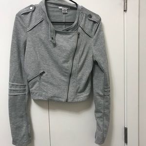 Moto Style Cropped Sweatshirt